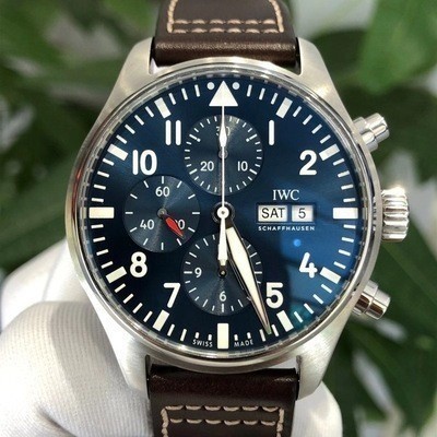 Iwc IWC IWC Pilot Stainless Steel Automatic Mechanical Watch Men 's Watch IW377714จับเวลา