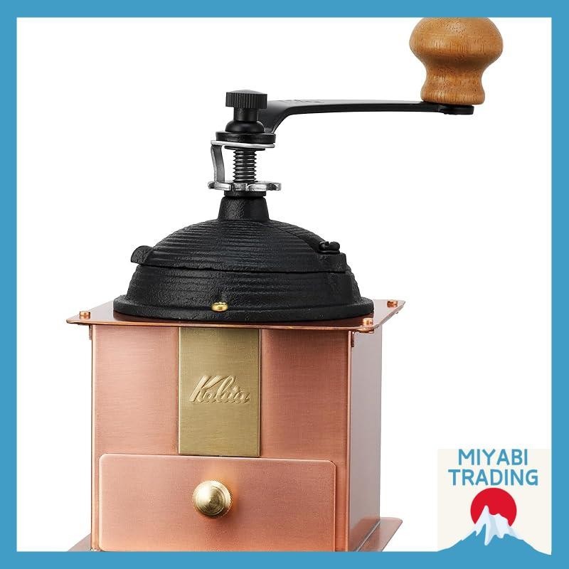 [Ship from JAPAN] Kalita Copper Manual Coffee Mill Cu-1#42084 Antique Coffee Grinder with Lid