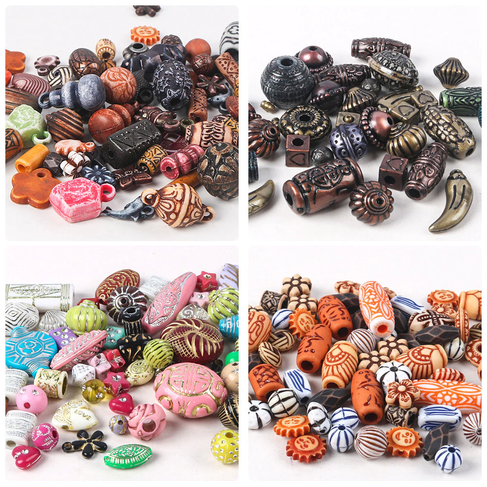 20g ผสม Retro สไตล์ลูกปัด Charms ลูกปัดหลวมเสื้อผ้าประดับด้วยลูกปัดสําหรับเครื่องประดับหัตถกรรมทําสร้อยคอสร้อยข้อมืออุปกรณ์เสริม