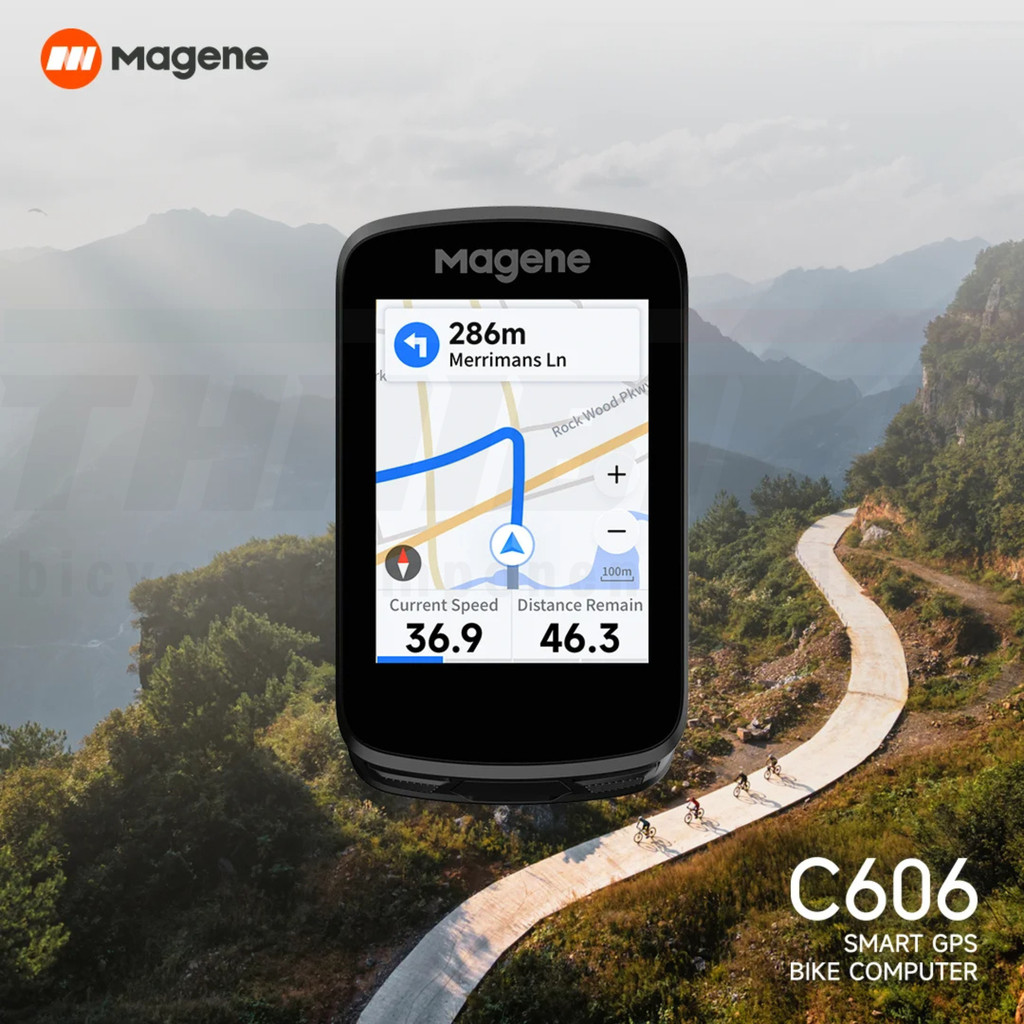 ไมล์จักรยาน Magene C606 Touchscreen GPS Bike Computer Navigation