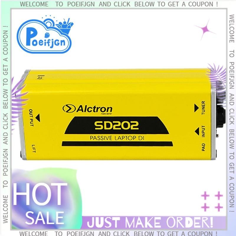 【Poeifjgn 】Alctron Sd202 Passive DI Box Impedance Conversion DI BOXกีตาร ์ ไฟฟ ้ ากล ่ องเชื ่ อมต ่ อโดยตรงผล