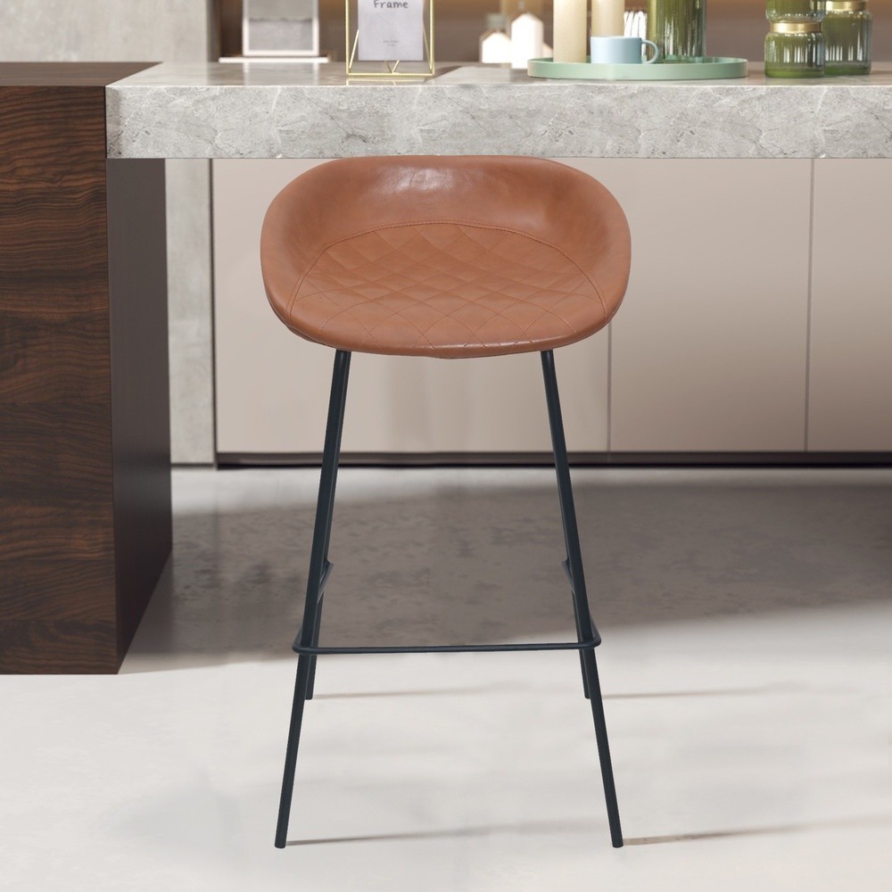 LOCAL789 PULITO เก้าอี้บาร์ เบาะหนัง PU รุ่น PELLE-BW ขนาด 44x44x82ซม. สีน้ำตาล ร้านอยู่ในไทย