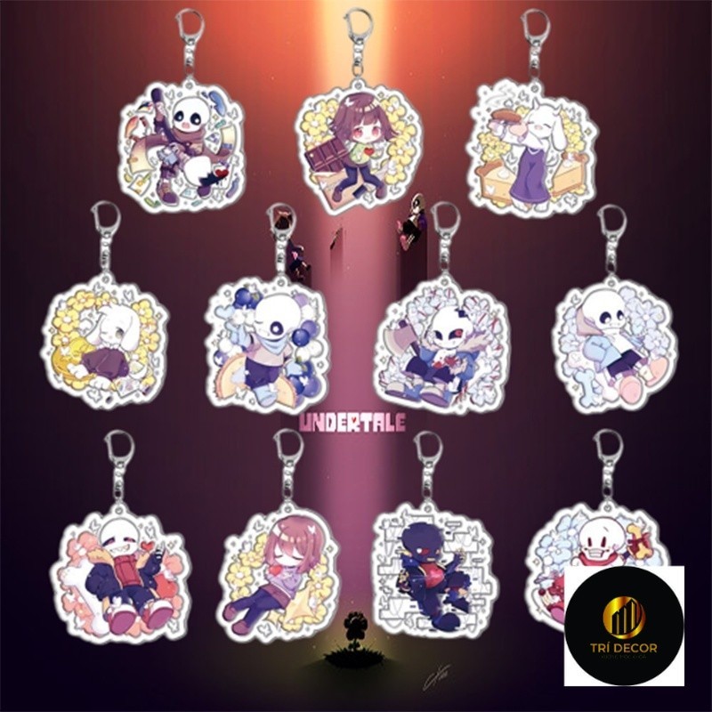 พวงกุญแจการ์ตูน Undertale Sans Flowey Papyrus Asriel