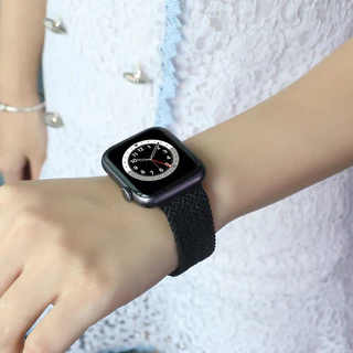 Braided Solo Loop สายถักไนลอนสําหรับ Apple Watch Band 9/8/7/5/SE/6/Ultra 2 ขนาด 49/45/44/41/40/38-42 มม.