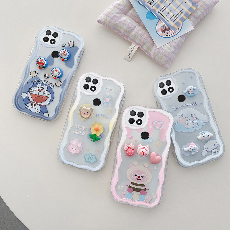กรณีoppo A35 5GกรณีOPPO A15/OPPO A15Sกรณีนุ่มน่ารักกรณีครีมขอบโทรศัพท์สามมิติรูปตุ๊กตานุ่มกรณีเต็มกรณี
