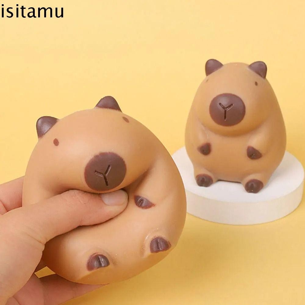 Isitaft Capybara ของเล่นบีบ, การ์ตูนสัตว์ Soft Capybara ช้า Rebound ของเล่น, บีบ Sensory ความแปลกใหม่ตลกสร้างสรรค์จําลอง Capybara ตกแต่งวันเกิดปัจจุบัน