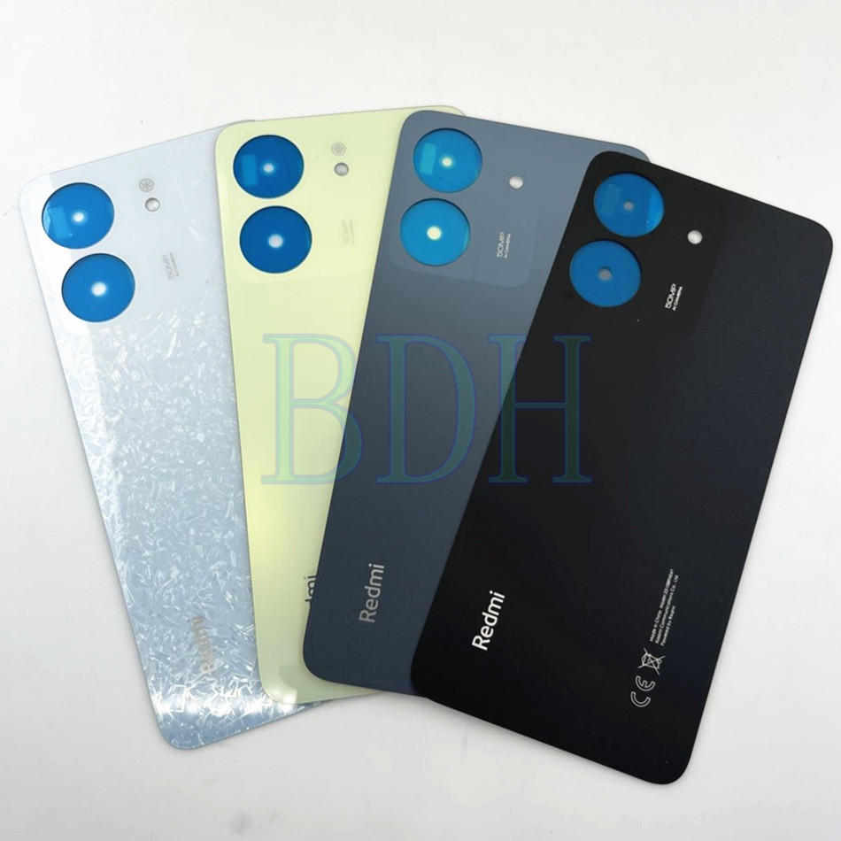 ฝาหลังแบตเตอรี่สําหรับ Xiaomi Redmi 13C ที่อยู่อาศัยประตูด้านหลังแชสซีโทรศัพท์มือถือด้านหลังอะไหล่เปลี่ยน