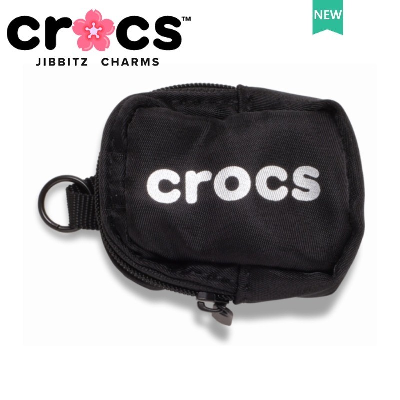 Jibbitz crocs charm กระเป ๋ าสะพายไหล ่ สีดํา หัวเข ็ มขัดรองเท ้ า 3D อุปกรณ ์ เสริมรองเท ้ า charms