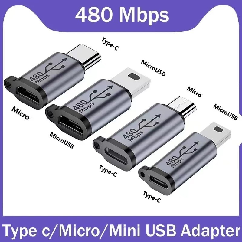 อะแดปเตอร์การส่งข้อมูลการชาร์จ Micro USB สวิตช์โทรศัพท์ Android เป็น Type-C IOS เข้ากันได้กับอะแดปเตอร์โทรศัพท์มือถือ USB C ปลั๊ก Transfer แปลง