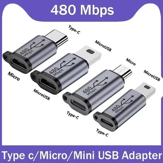 Micro USB Mini USB Type-C iOS อะแดปเตอร์ชายหญิง Converter ข้อมูล Sync ชาร์จสําหรับ Xiaomi Samsung โทรศัพท์มือถืออะแดปเตอร์ USB C ปลั๊ก Transfer แปลง