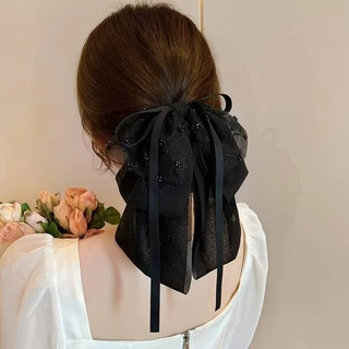 โบว ์ ตาข ่ าย Hairpin ผู ้ หญิงเกาหลีแฟชั ่ น Elegant ริบบิ ้ นผมคลิปอุปกรณ ์ เสริมผมสําหรับสาว