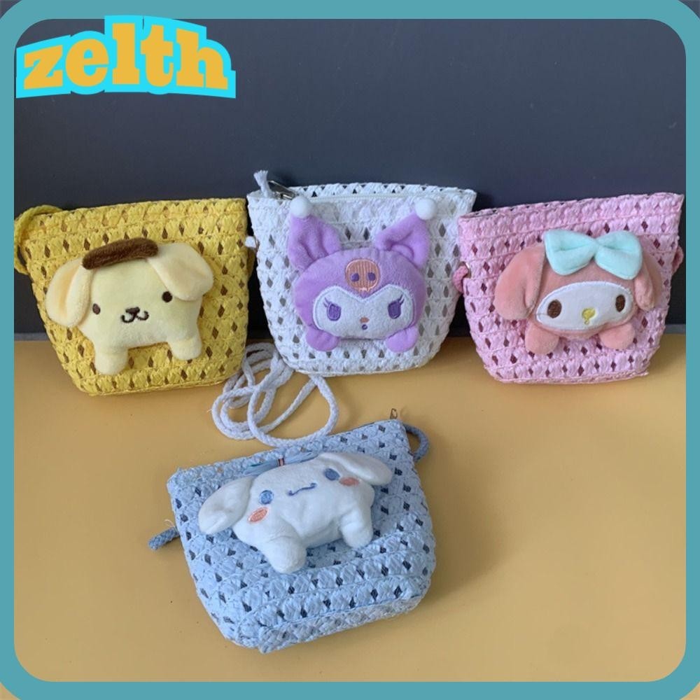 Zelth กระเป๋าสะพายฟาง,ฟางการ์ตูนสัตว์กระเป๋าสะพายข้าง,กระเป๋าถังเด็กผู้หญิง