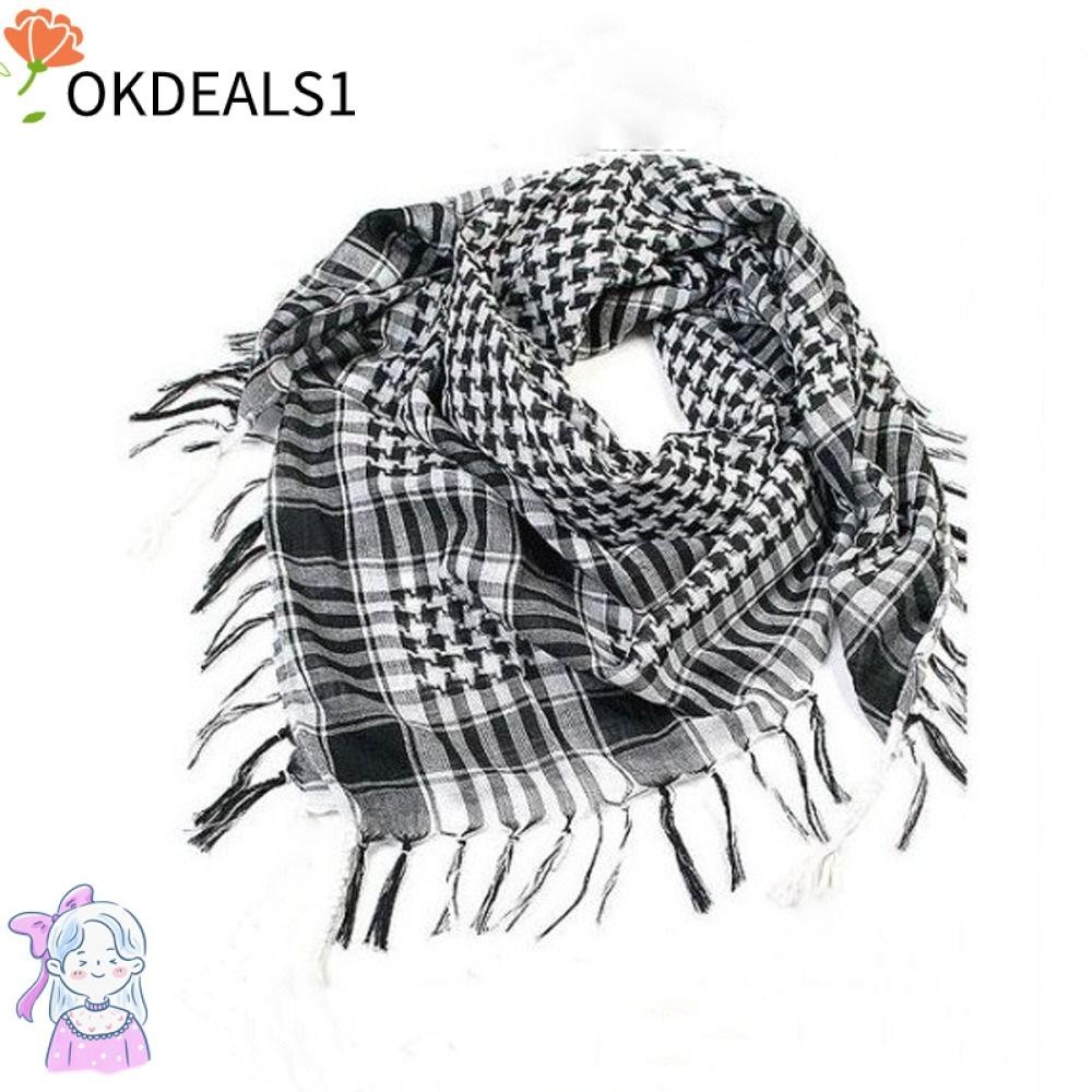 Dealshop ผ้าพันคอ ผ้าคลุมไหล่ ทรงสี่เหลี่ยม แต่งพู่ กันลม ให้ความอบอุ่น สไตล์สปอร์ต สําหรับผู้ชาย และผู้หญิง