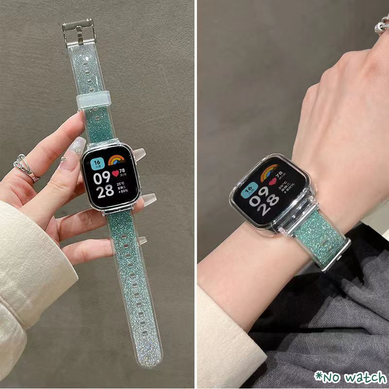 สายซิลิกาเจลใสสําหรับ Apple Watch 2/49 มม., 7/8/9/41/45 มม., 38/40/42/44 มม. ดีไซน์เงา สําหรับผู้หญิง พร้อมสร้อยข้อมือเยลลี่ ใช้ได้กับ iWatch 8/7/6/5/4/3