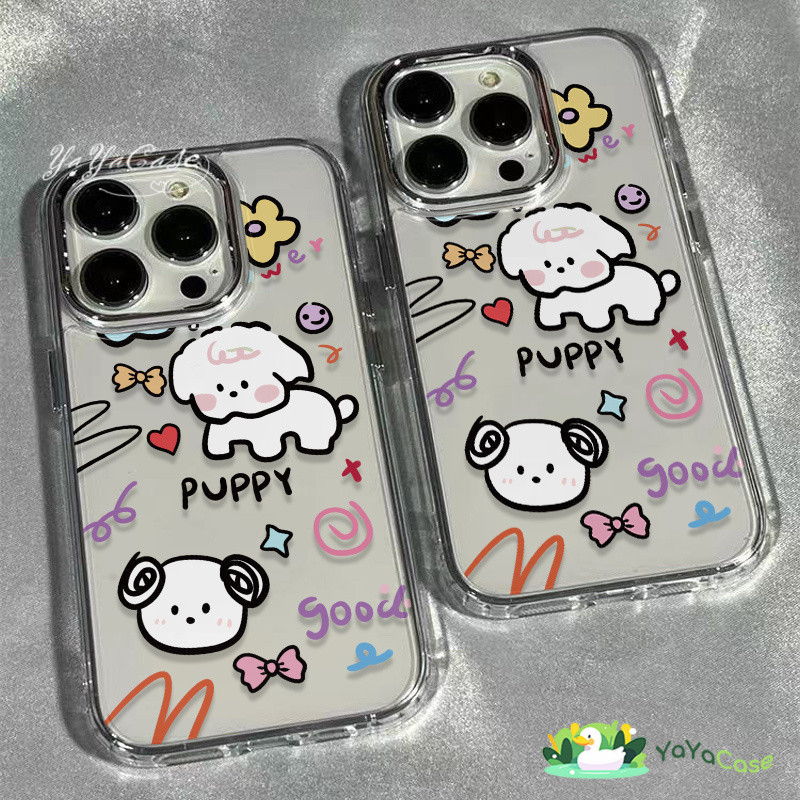 สำหรับ iPhone11 13 Case FOR เคสไอโฟน14 15 12 pro max 7 8 14 15 Plus X XR XS Max Cute Puppyรุ่น สไตล์ TPUโปร่งใส SOFT เคส