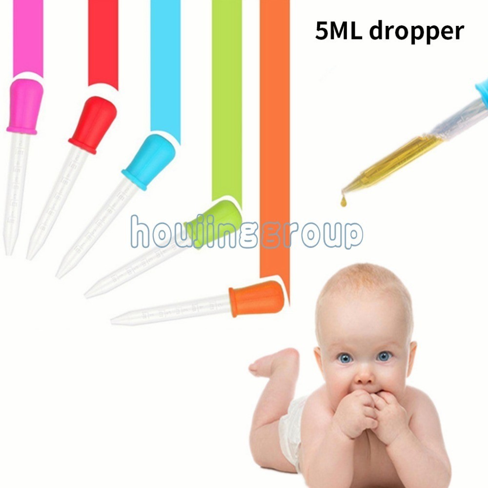 1/5pcs 5ml ขนาดเล ็ กซิลิโคนพลาสติก Pipette Dropper Feeding ยา Liquid Eye หู Pipette Dropper Lab การทดลองของเล ่ นของขวัญ