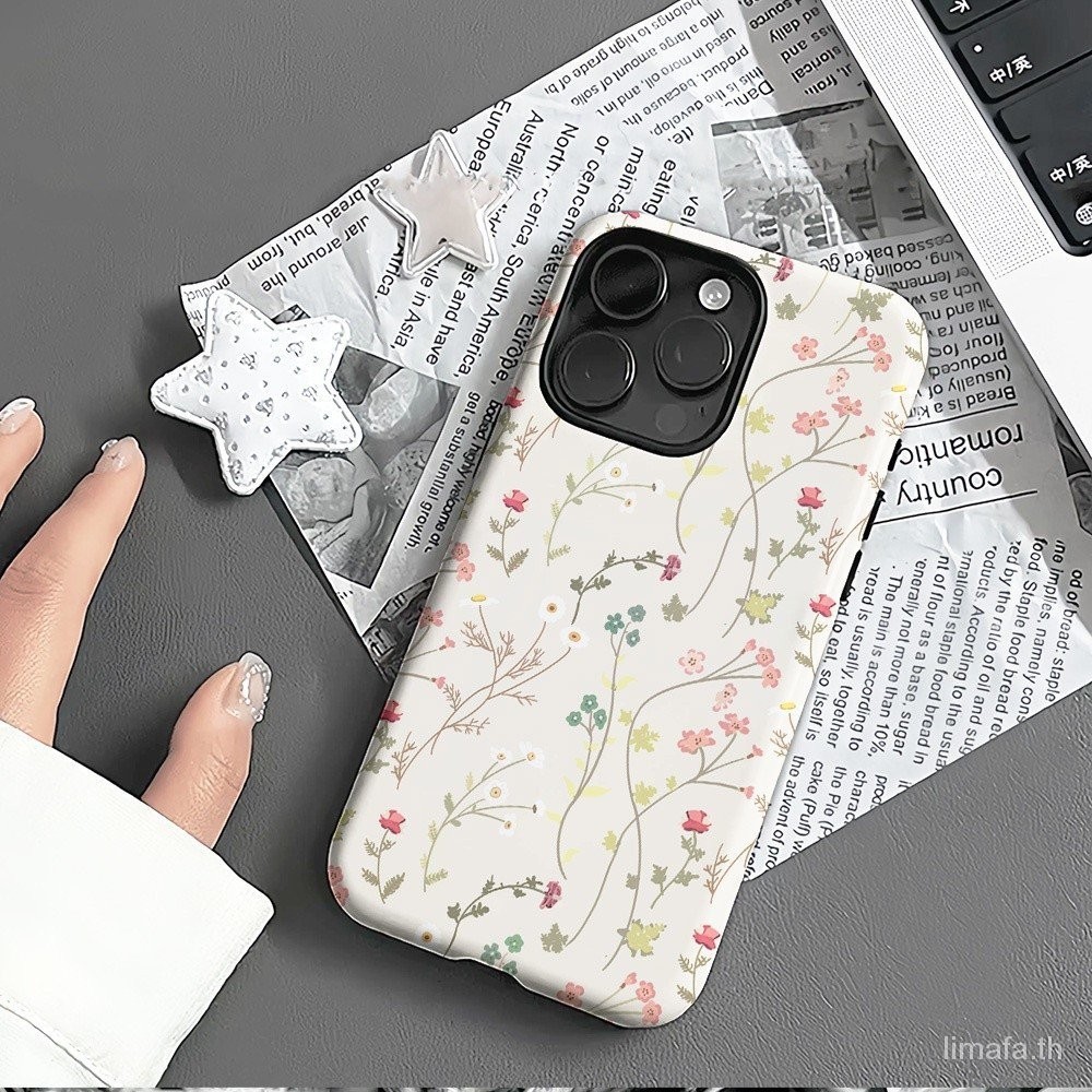 รูปแบบดอกไม้ป้องกันกรณีเหมาะสําหรับ iPhone XR 11 14Plus 14Pro 12ProMax 13Pro 7/8Plus 13ProMax 15Pro 14 เคสโทรศัพท์ 14ProMax ป้องกันฝุ่นกันกระแทกสองชั้นเคสแข็งการ์ตูนน่ารัก FL 13 XSMax 2 in 1 Hard 15ProMax