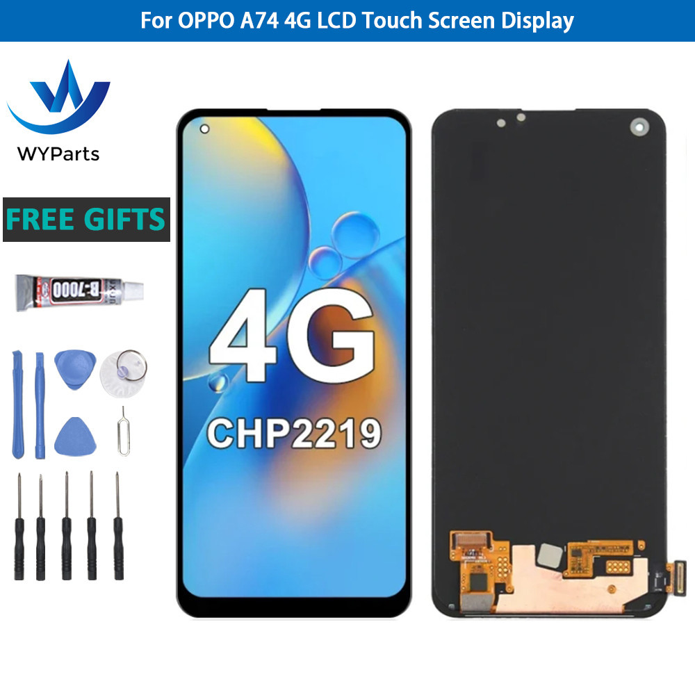 6.43'สําหรับ OPPO A74 4G CHP2219 / F19 / Realme 8 4G จอแสดงผล LCD หน ้ าจอสัมผัส Digitizer Assembly เปลี ่ ยน