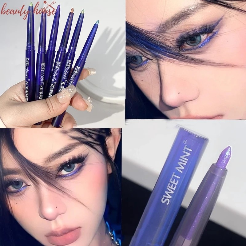 Purple Glitter Eyeliner - Eye Makeup Pigment - Shiny Chrome Eyeliner Gel Pen - Shimmer Lying Silkworm Cosmetics - Purple Green Gold Eye Makeup - Lasting Waterproof