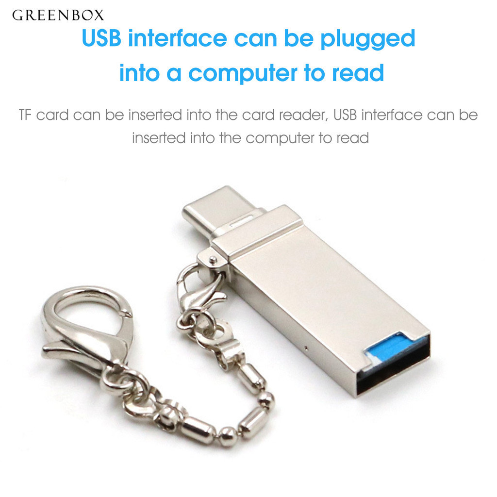 [GB]เครื่องอ่านการ์ด TF 2 in 1 USB 2.0 Type-C/Micro USB OTG เครื่องอ่านการ์ดหน่วยความจําสําหรับโทรศัพท์