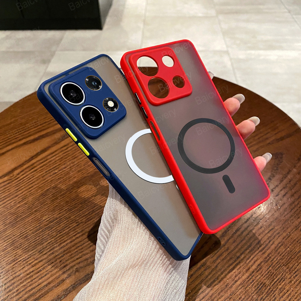 Infinix Note 30 Pro / Note 30 4G / Note 30 5G / Note 40 / Note 40 Pro+ Magnetic Phone Casing Transparent Matte TPU Wireless Charging Case