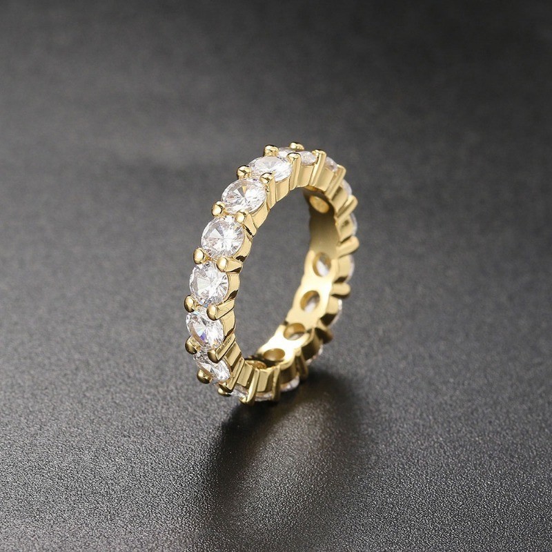 คุณภาพสูงโรแมนติก Super กระพริบเพชรเต็มแฟชั่นรอบแหวนหญิงเครื่องประดับ Micro-Inlaid Zircon Casual All-Match Commuter แหวนเครื่องประดับ