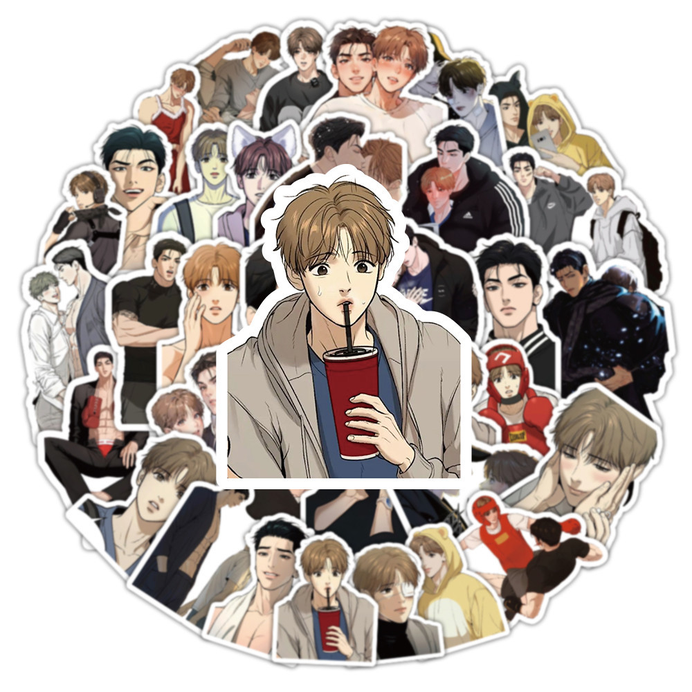 53PCS Anime Curse BL BoysLove อะนิเมะกันน้ํา Graffiti สติกเกอร์สําหรับหมวกนิรภัยจักรยานบัญชีมือดินสอ Decals LanLanStickersWorld