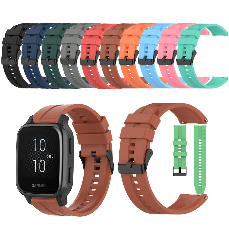 สําหรับ Garmin Venu SQ2 SQ Music สายซิลิโคนสร ้ อยข ้ อมือสายรัดกีฬานุ ่ ม