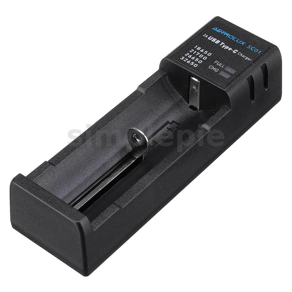 แอสโตรลักซ ์® Sc01 Type-C 2A Quick Charge USB แบตเตอรี ่ Charger Li-ion/IMR/INR/ICR Charger สําหรับ 18650 20700 21700 26650 เซลล ์