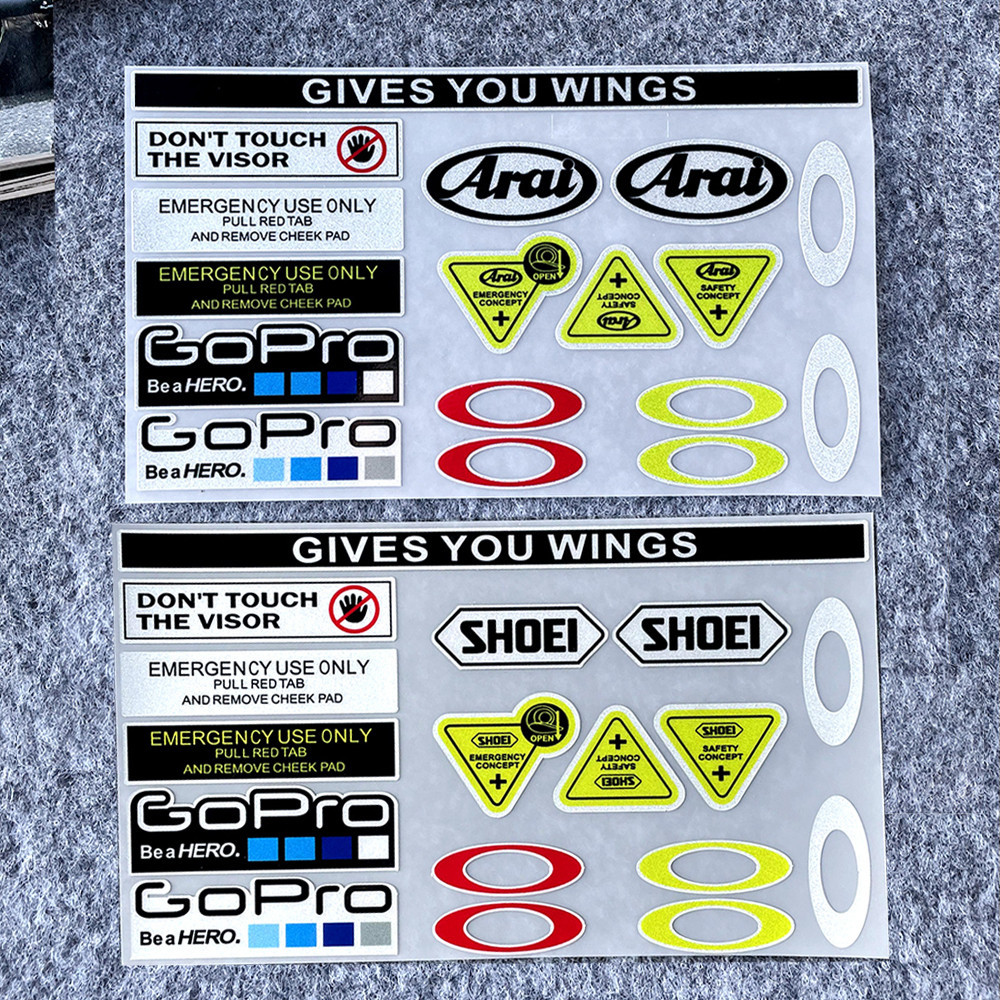 Refelctive Helmet Decals Arai SHOEI Motorcycle Sticker มีในสต็อก