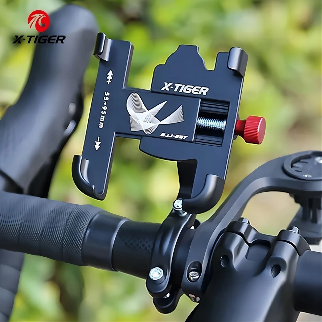 X-tiger ที่วางโทรศัพท์จักรยานโลหะผสมที่วางโทรศัพท์ 360° Rotation Bike ขาตั้งคลิปแฮนด์รถจักรยานยนต์สําหรับโทรศัพท์มือถือทุกรุ่น
