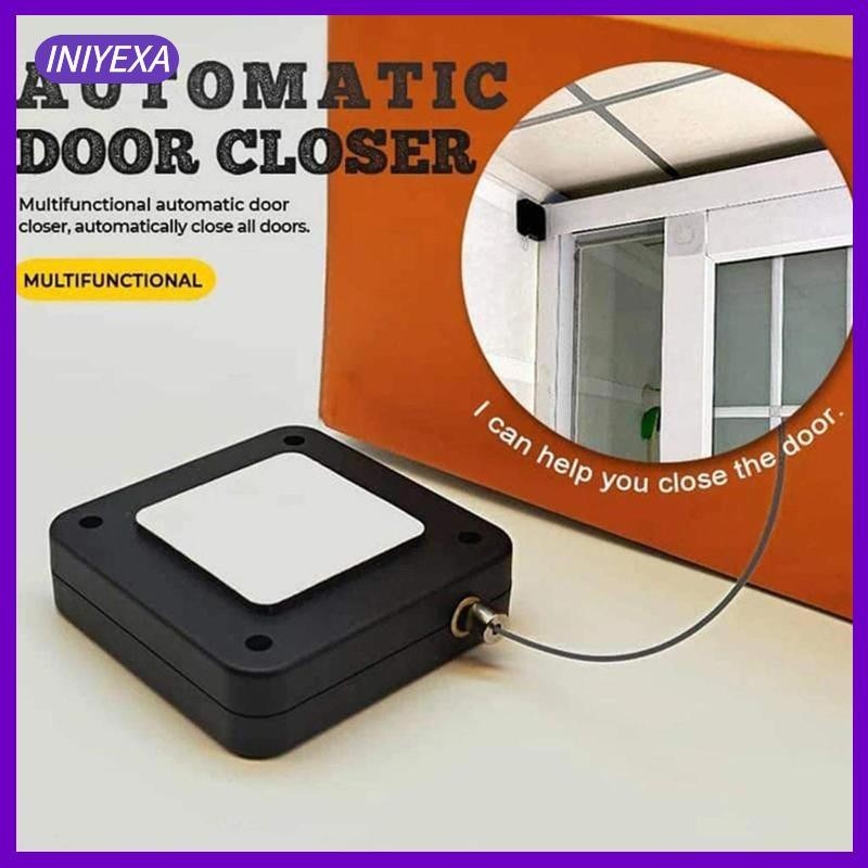 [Iniyexa ] Punch Automatic Sensor Door Closer, Automatically Close for All Doors ( สีดํา )