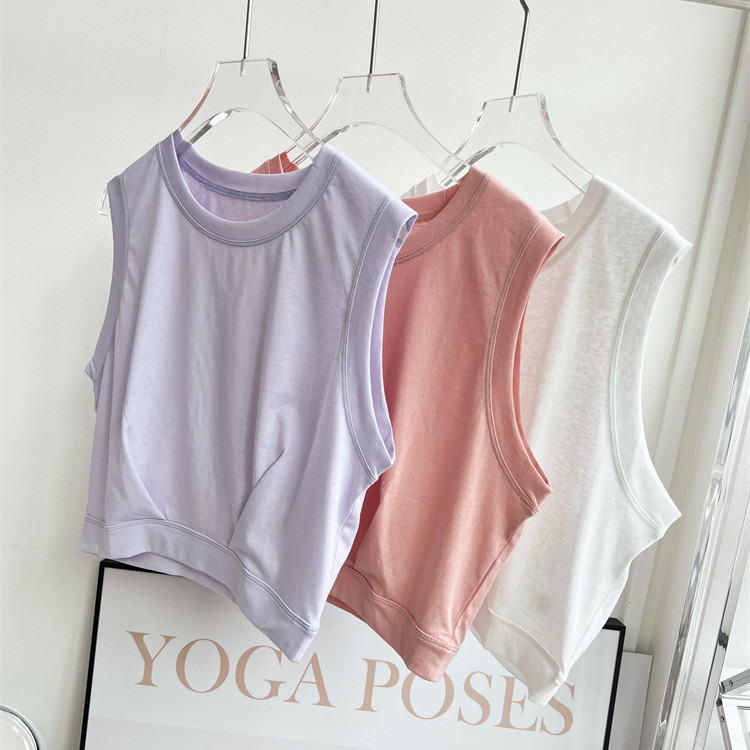 【 Maggieyoga 】 เสื ้ อครอปสําหรับวิ ่ งออกกําลังกายแขนกุดน ้ ําหนักเบาสําหรับเล ่ นกีฬา