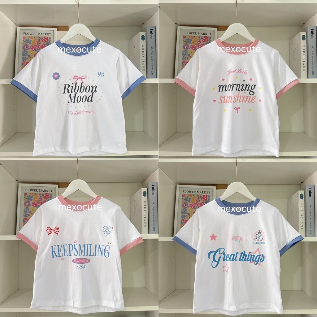 mexocute♡ เสื้อทรงพอดีตัว แต่งกุ้น (อก34"ยาว19")