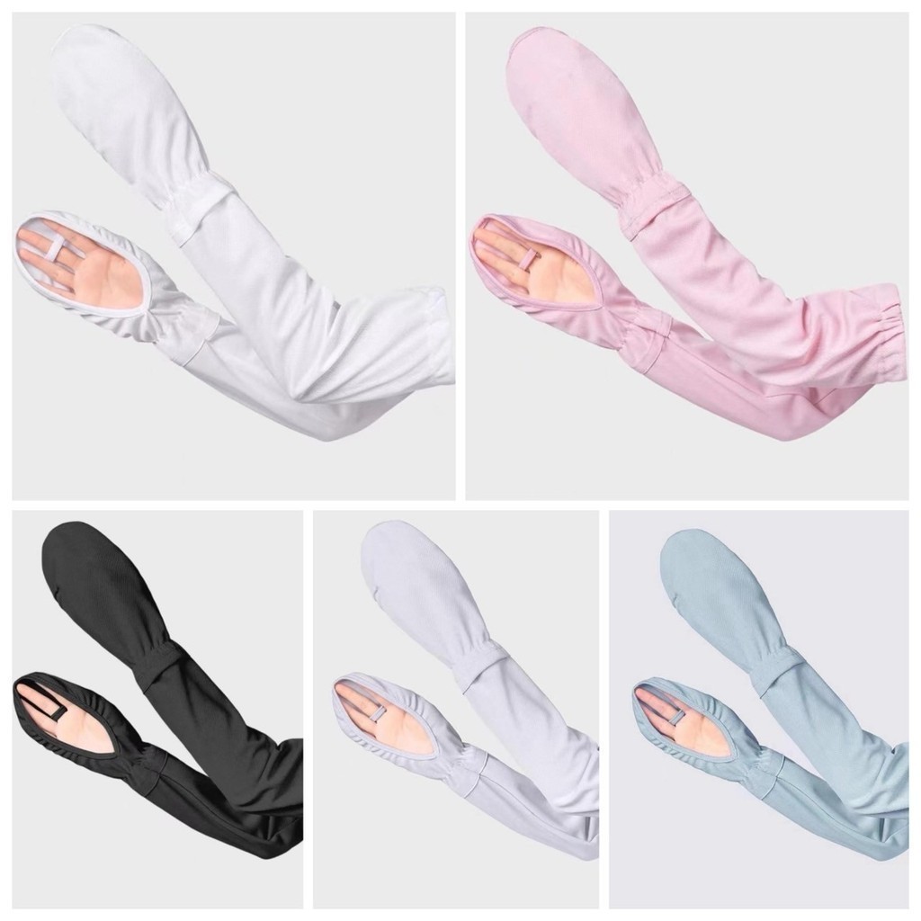 🌷 ปอกแขน ถุงมือ กันแดด UV ยืดได้เยอะ ผ้าลดอุณหภูมิ ใส่แล้วเย็น ระบายอากาศดี นุ่มสบาย สไตล์เกาหลี 🌷 - รูปที่ 2