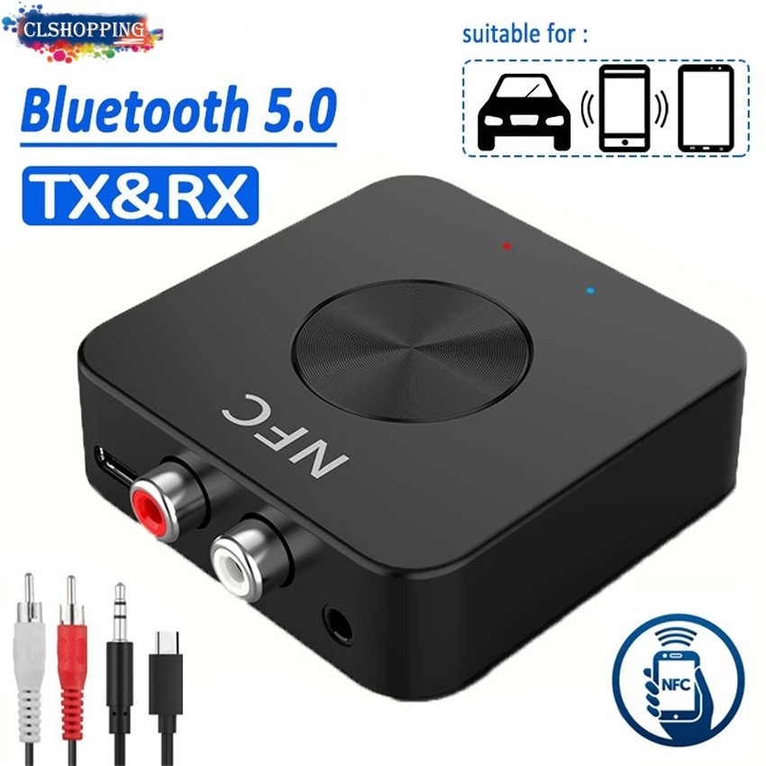 Bluetooth 5.0 Receiver Transmitter NFC TF Card 3.5Mm Aux RCA Stereo Wireless Audio Adapter For Car Kit TV PC Headphone