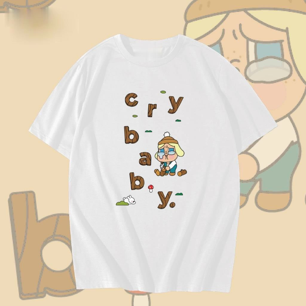 พร้อมส่ง&COD RINA STUDIO เสื้อยืดโอเวอร์ไซส์ เสื้อยืดเกาหลี ผ้าคอตตอน100% เสื้อยืด Crybaby ครายเบบี้ Pop Mart