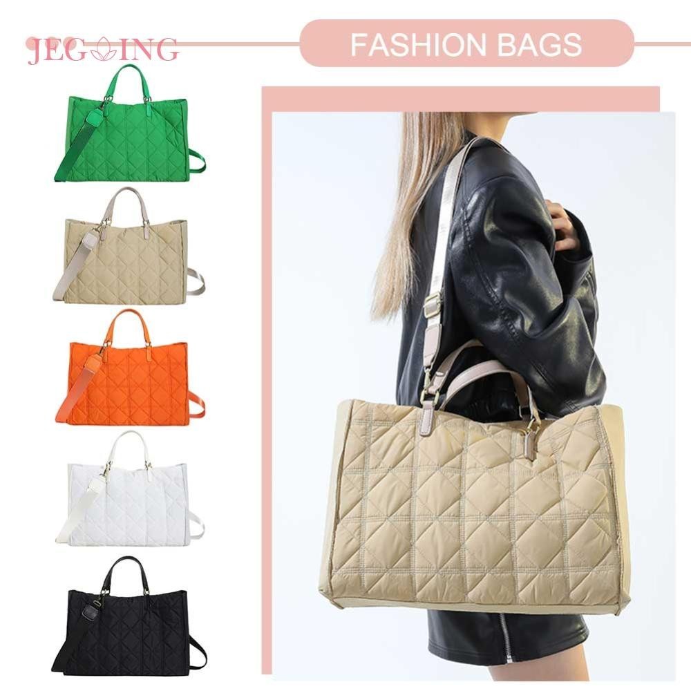 Women Quilted Tote Bag Casual Puffy Crossbody Bag Lightweight Winter Shopper Bag [Jegoing.th ]
