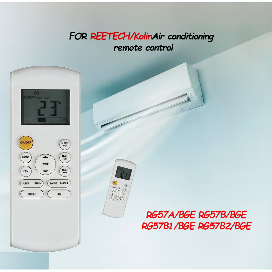 [NiLANK] Remote รีโมทแอร์ REETECH Kolin สำหรับแยกส่วน รุ่น RG57A/BGE, RG57B/BGE, RG57B1/BGE, RG57B2/