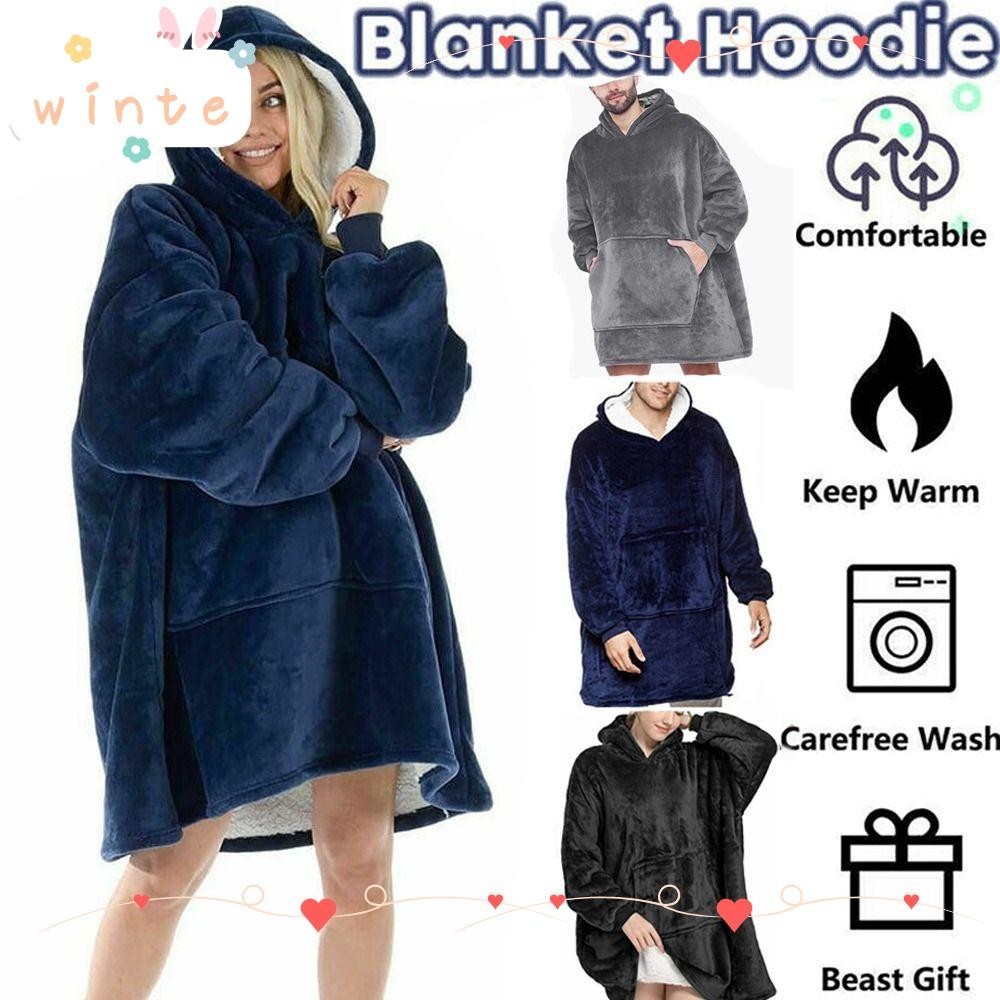 Winte สวมใส่ผ้าห่มHoodie,ขนาดใหญ่Ultra Plush Fluffy Snuggle Hooded,แฟชั่นหนาอบอุ่นCozyฤดูหนาวเสื้อกันหนาวผ้าห่มผู้ใหญ่ผู้หญิงผู้ชาย