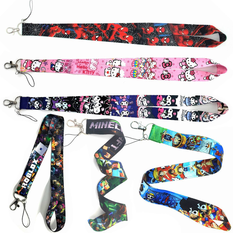 Minecraft Roblox Kuromi Lanyard สําหรับสายคล้องคอ Lanyards การ์ด ID Badge ผู้ถือ Key Chain Key ผู้ถื