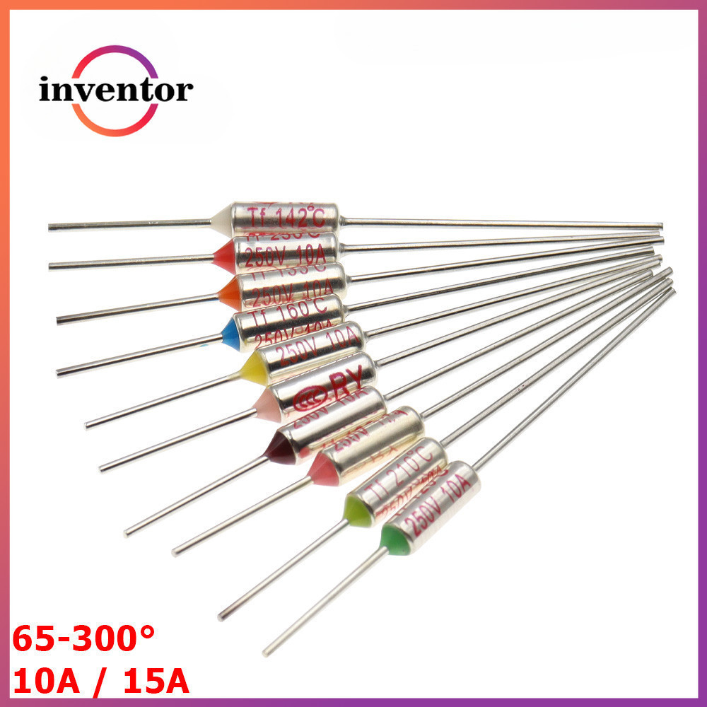 5PCSTF ฟิวส์ความร้อน RY 10A 15A 250V 60℃-300℃ อุณหภูมิ152ค/155/157/160/165/167/170/172/180/185/188/192/200/210/216/227/230/235/240/250/255/260/270/280/300℃