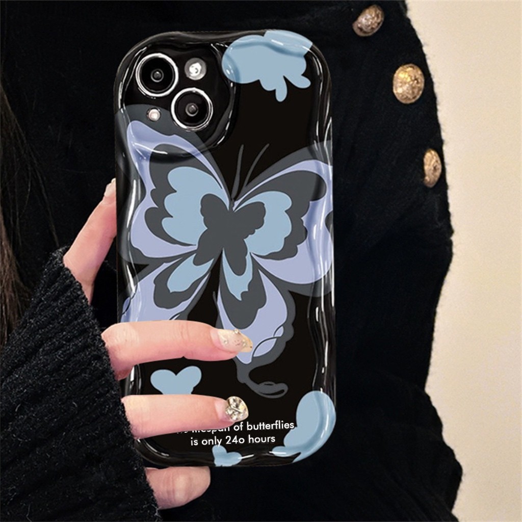 WF CASE BUTTERFLIES สําหรับ OPPO A15 A15S A16 A17 A17K A1K A76 A79 A36 A16K A16E A96 A3S A52 A92 A33