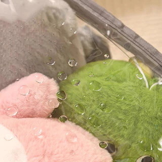 ถังเก็บของเล่นตุ๊กตา กระเป๋าเก็บของแบบใส มีหูหิ้ว มีซิป พกพาสะดวก จัดระเบียบได้ง่าย กันน้ำและกันความชื้น ด้ามจับทอไนลอน