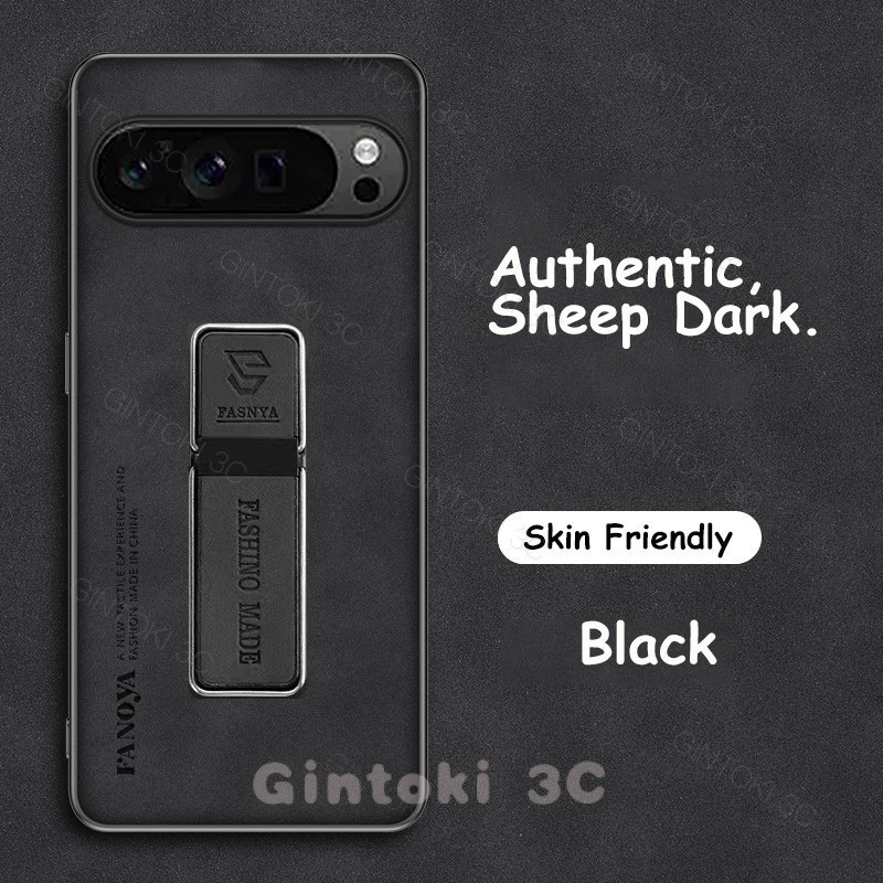 Google Pixel 9 8 7 Pro 8A 7A 6A 6 ปลอกพร้อมขาตั้งแบบพับได้ Kickstand เคสหนัง PU สําหรับฝาครอบ Soft Matte กันกระแทกป้องกันลายนิ้วมือโทรศัพท์