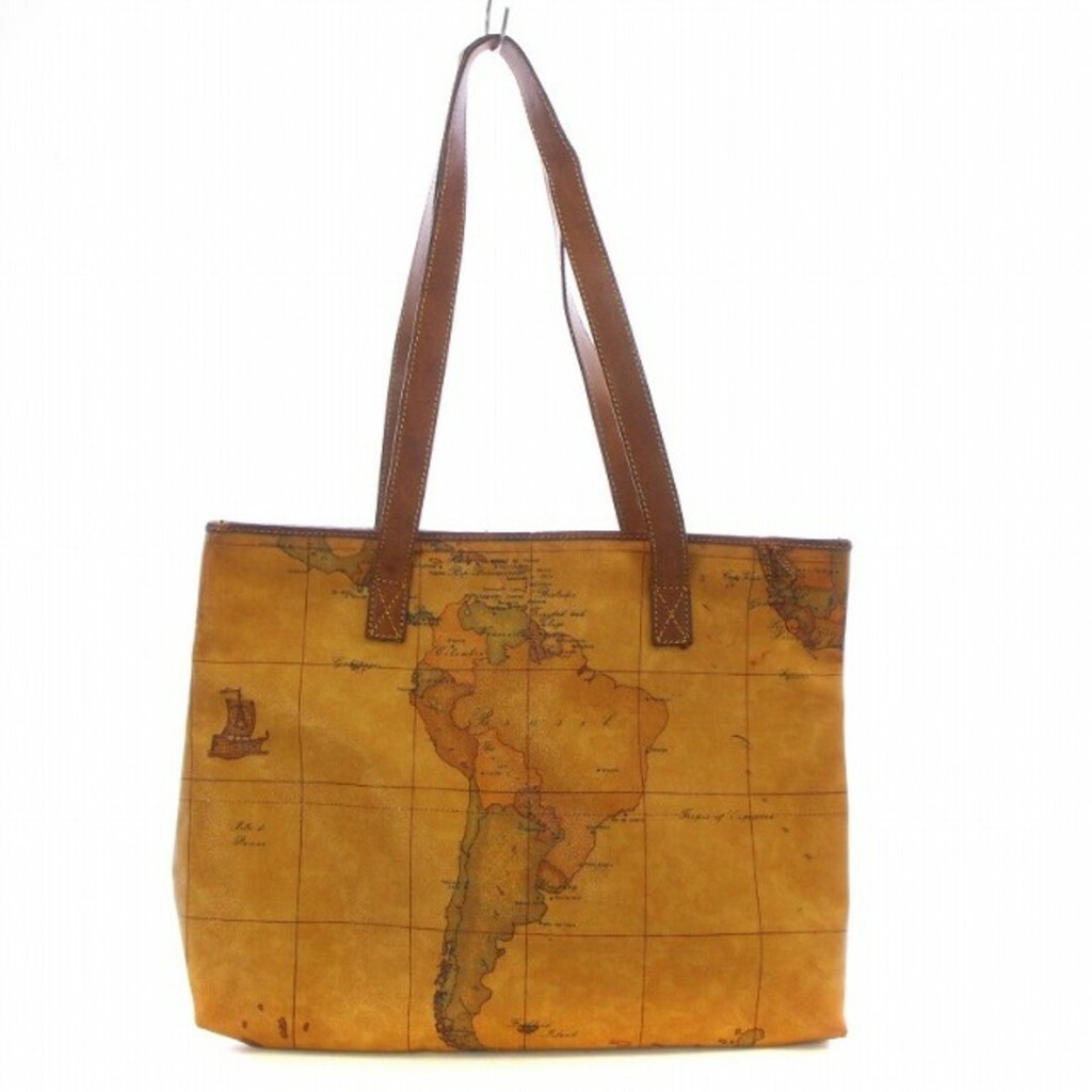 Prima Classe Alviero Martini tote bag world map full pattern brown Direct from Japan Secondhand