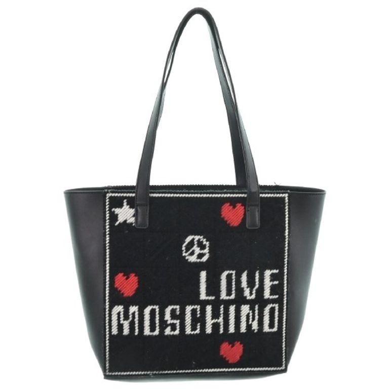 Moschino LOVE Rab Tote Bag Purse Women black White red Direct from Japan Secondhand