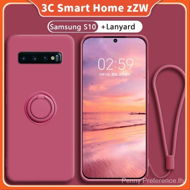 หรูหราsumsumg S10EกรณีS8 S9 S10 Plus S20 Ultra A20/A30 A42ผู ้ ถือแหวนแม ่ เหล ็ กฟรีเดียวกันสีLanya