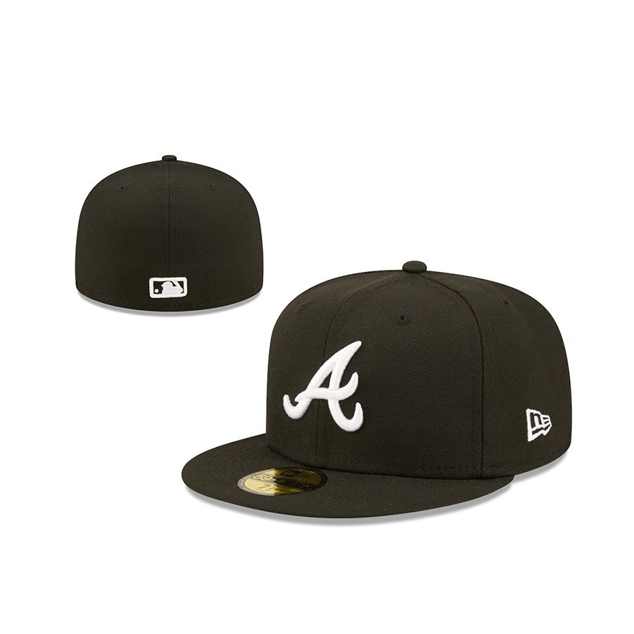 คุณภาพสูง Atlanta Braves ติดตั ้ งหมวกผู ้ ชายผู ้ หญิงหมวกปิดพอดีหมวกกีฬาเย ็ บปักถักร ้ อยหมวก