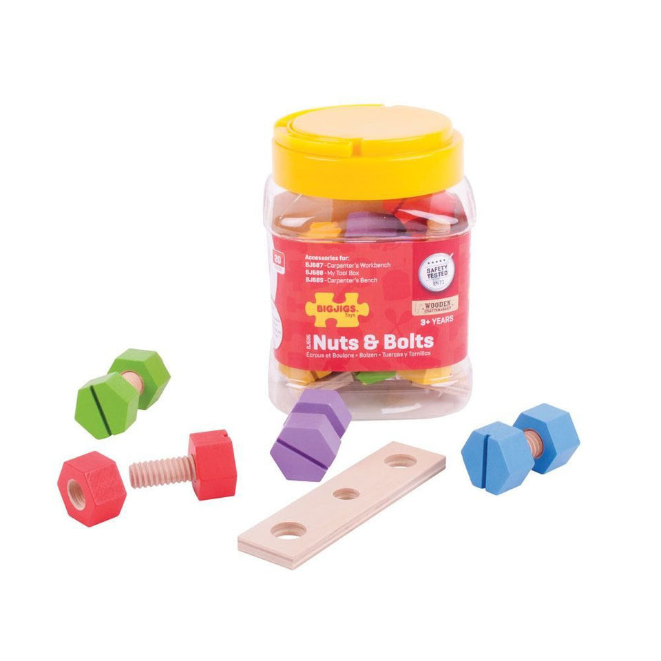 โถไม้ของ Nuts & Bolts - ของเล่น Bigjigs